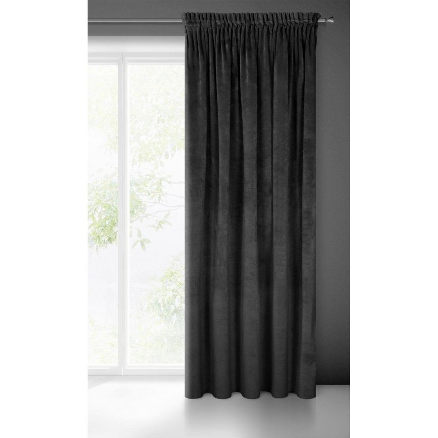 Night curtain made of soft velvet Eurofirany DIVA LINE RIA 140X270 cm, tape/tunnel/hooks, 300 g/m2, color: black – 2