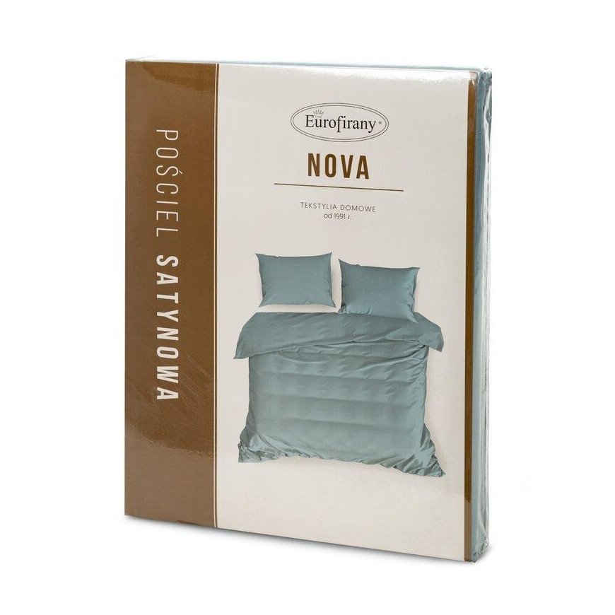 Eurofirany NOVA3 high-quality cotton satin monochrome bedding set, 180 X 200 cm, 2 pcs. 70 X 80cm, color: blue – 3