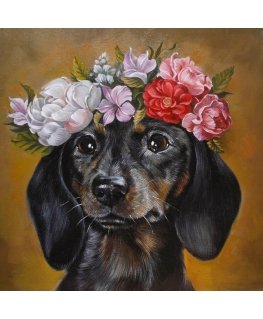 Beldizart Taksas gėlėmis 38x38 cm WD2465