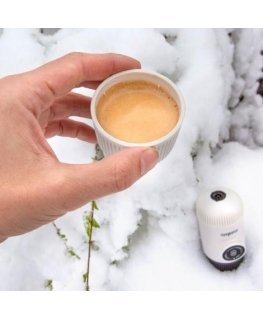 Drinker WACACO NANOPRESSO CHILL White manual ground coffee machine with case, white