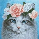 Beldizart Mėlynaakis katinas gėlėmis 38x38 WD2464 Beldizart Mėlynaakis katinas gėlėmis 38x38 WD2464