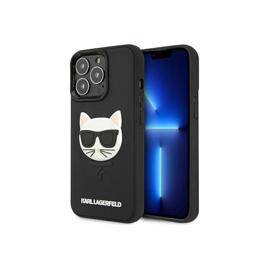 Karl Lagerfeld Karlas Lagerfeldas KLHCP13LCH3DBK 13 Pro/13 6,1 colio juoda/juodas hardcase 3D guminė kultūra – 2