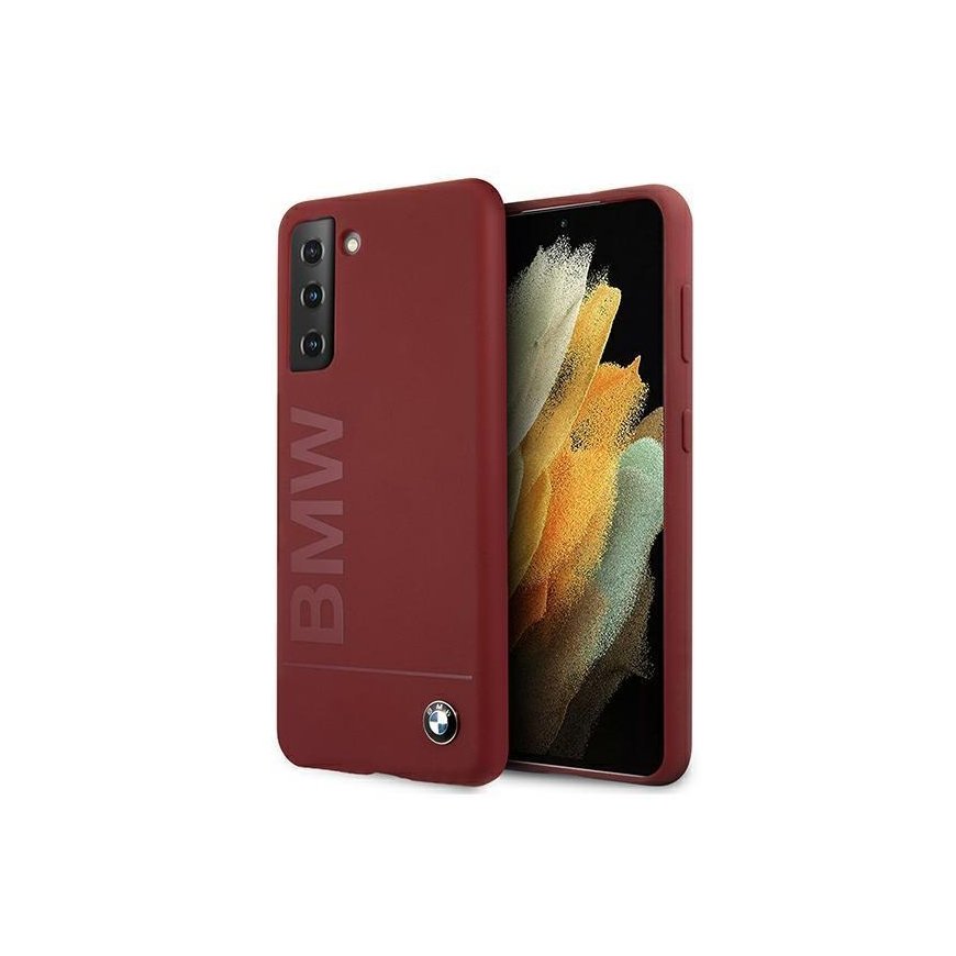 Case BMW BMHCS21MSLBLRE S21+ G996 Red / Red Hard Silicone Signature Logo