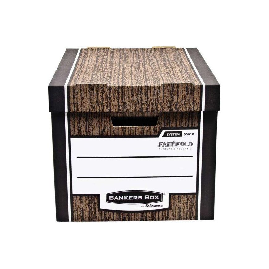Fellowes Bankers BOX medienos GRŪDAI - pudło na archiwa FastFold, (0061001)