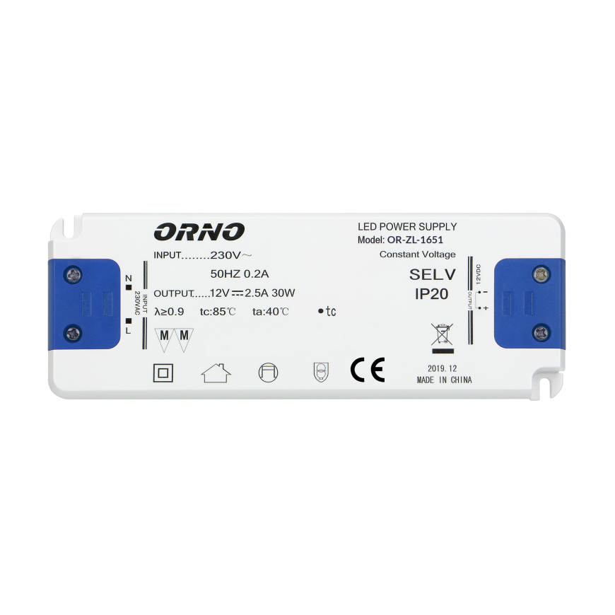 Orno Flat power source LED 12VDC