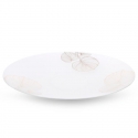 Eurofirany LIMITED COLLECTION BLANCA5 Decorative plate with leaf motif, ∅ 37 X 4 cm, color: white/gold
