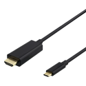 USB-C - HDMI kabelis DELTACO 2m, 4K@60Hz, juodas / USBC-HDMI-1020 USB-C - HDMI kabelis DELTACO 2m, 4K@60Hz, juodas / USBC-HDMI-1020