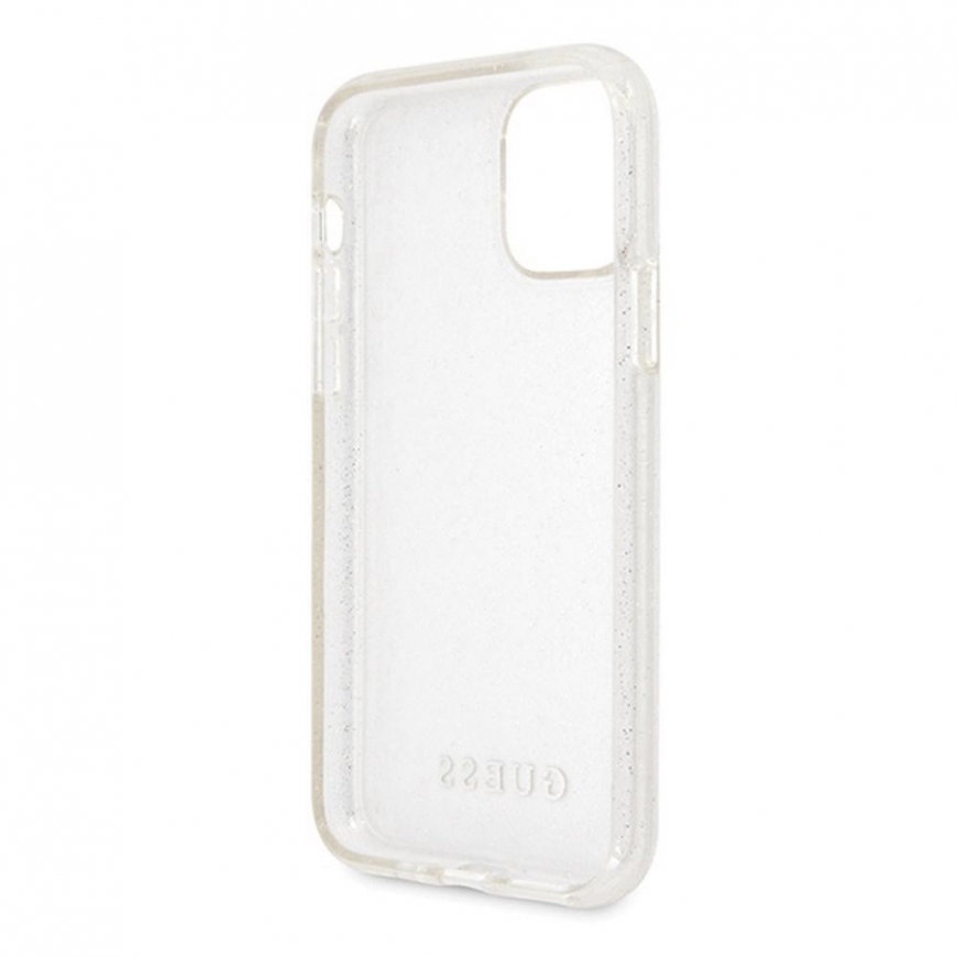Guess GUHCN65PCGLSI iPhone 11 Pro Max sidabrinis/sidabrinis hard dėklas Glitter – 4