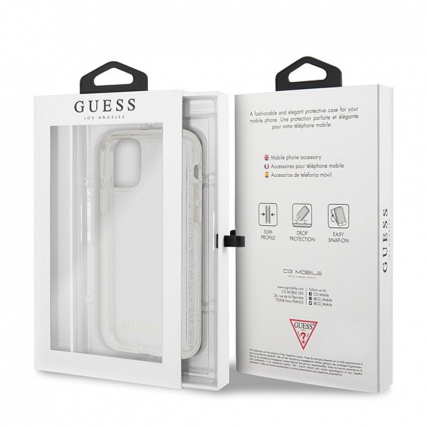 Guess GUHCN65PCGLSI iPhone 11 Pro Max silver/silver hard case Glitter – 5