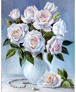 Beldizart Bouquet of white roses 40*50 cm WD2617