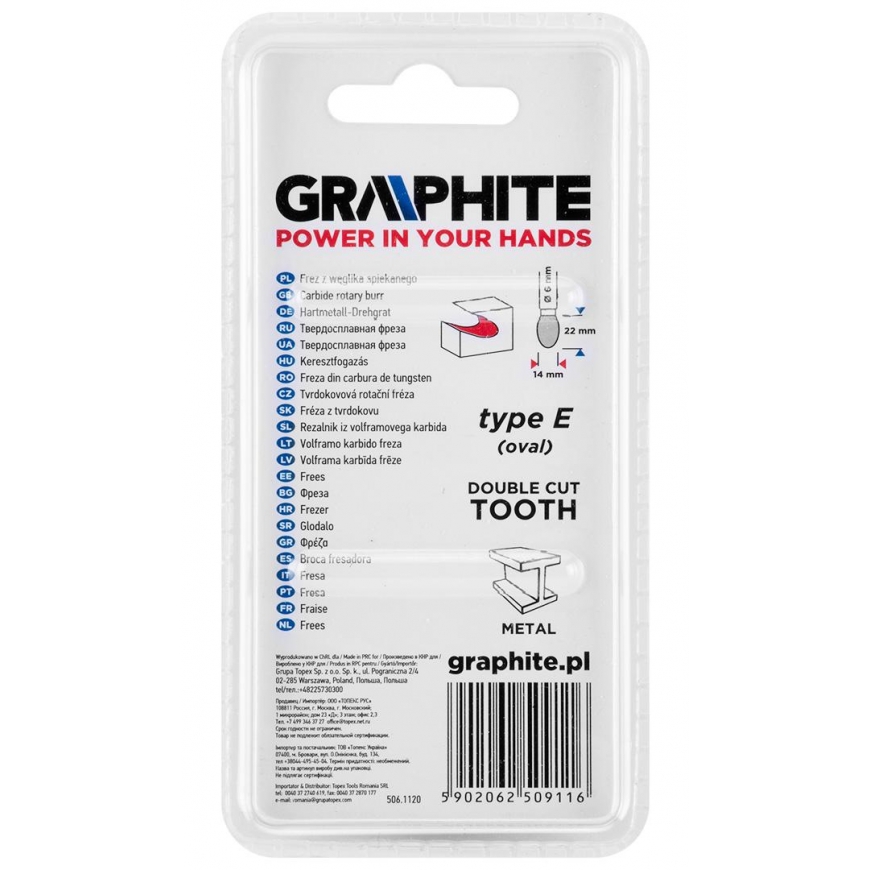 Graphite Graphite HM TYPE E METAL BIT (OVAL) 14 X 22 MM BOOT 6 X 45 MM 55H367 GRAPHITE – 4