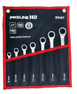 Proline Pro-Line Kombinuotų veržliarakčių rinkinys su reketu 8-19mm 7 vnt. (35487)