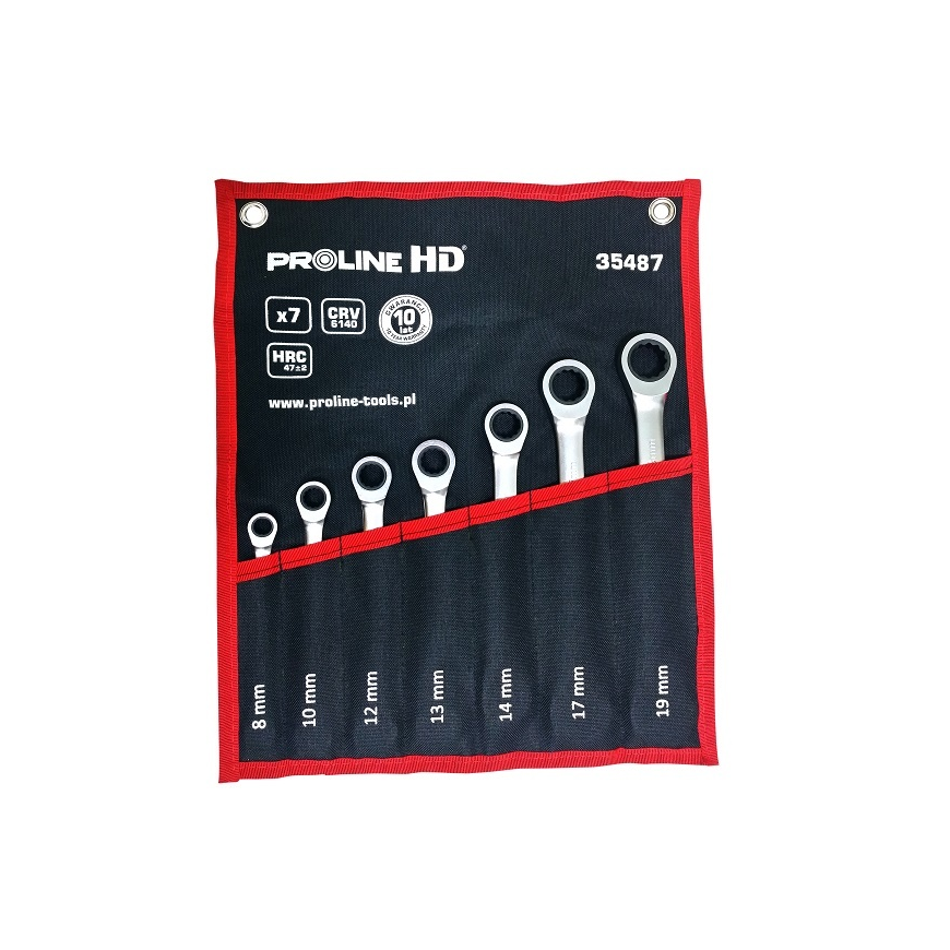 Proline Pro-Line Combination spanner set with ratchet 8-19mm 7 pcs. (35487)