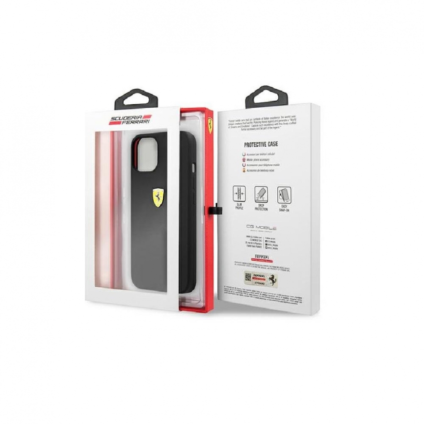 Ferrari FESSIHCP13SBK iPhone 13 mini 5.4" black/black hard silicone case – 5