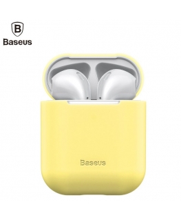 Baseus Apple Silica Series Ultra-thin Silicone Protector Case for Airpods 1 / 2 Yellow