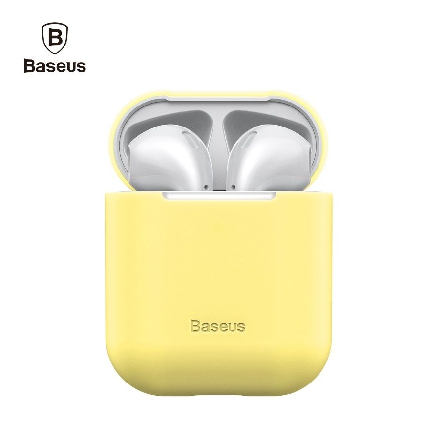 Baseus Apple Silica Series Ultra-thin Silicone Protector Case for Airpods 1 / 2 Yellow
