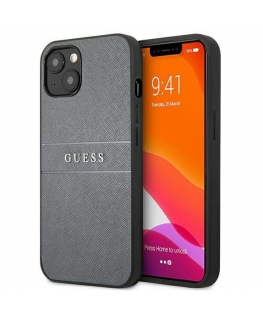Guess GUHCP13SPSASBGR iPhone 13 mini 5.4" gray/grey Saffiano Strap