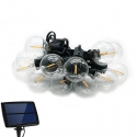 Forever 5.5m Garden Terrace Chain IP44 with x10 E12 Warm Fillament bulbs + Solar Panel with battery 2200mAh