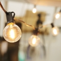 Forever 5.5m Garden Terrace Chain IP44 with x10 E12 Warm Fillament bulbs + Solar Panel with battery 2200mAh