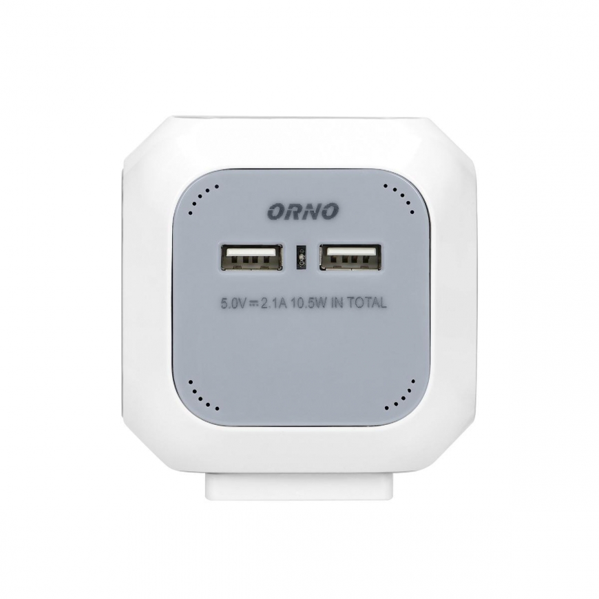 ORNO 4-GANG extension cable 2P + WITH CHARGER 2 X USB, 1.4M – 5