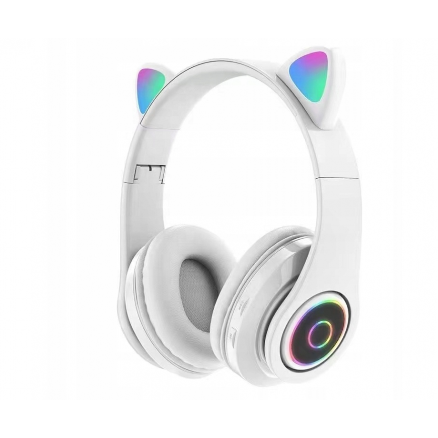 Invest Wireless bluetooth LED headphones, white