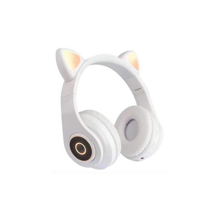 Invest Wireless bluetooth LED headphones, white cat ears – 2