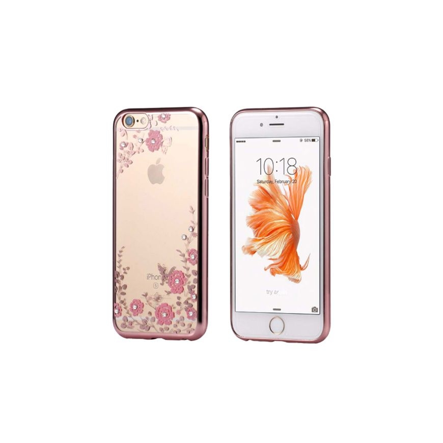 iLike Xiaomi Xiaomi Redmi Note 8 / Redmi Note 8 2021 Back Case FLOWER Rose Gold
