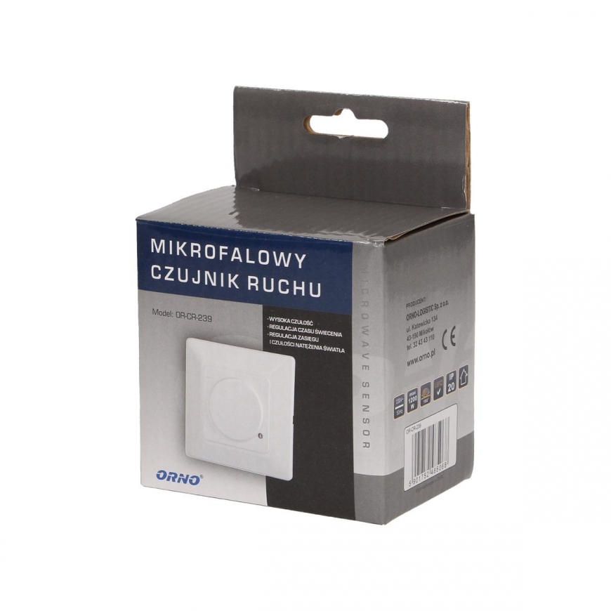 Orno Micro Subtrophic Motion Sensor, 5.8GHz 180° IP20 1200W – 3