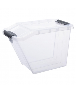 Nuožulnus konteineris su dangteliu Plast Team Pro Box QR 58L