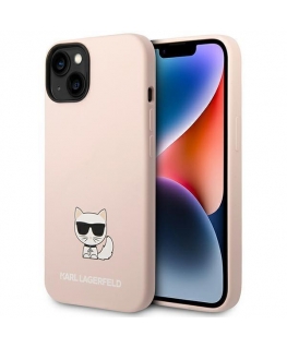 Karl Lagerfeld Karl Lagerfeld KLHCP14MSLCTPI iPhone 14 Plus 6.7 Inch Hard Case Light Pink / Light Pink Silicone Choupette Case