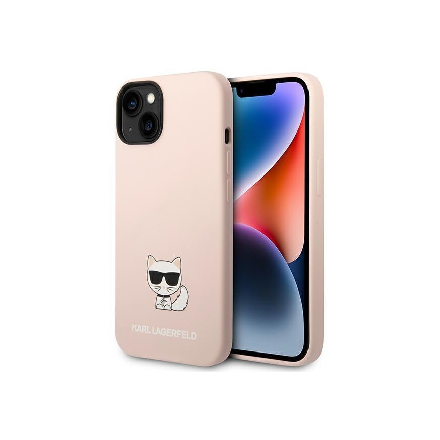 Karl Lagerfeld Karlas Lagerfeldas KLHCP14MSLCTPI iPhone 14 Plus 6,7 colių kietas dėklas šviesiai rožinis / šviesiai rožinis sili