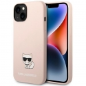 Karl Lagerfeld Karl Lagerfeld KLHCP14MSLCTPI iPhone 14 Plus 6.7 Inch Hard Case Light Pink / Light Pink Silicone Choupette Case