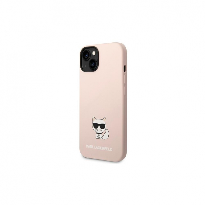 Karl Lagerfeld Karl Lagerfeld KLHCP14MSLCTPI iPhone 14 Plus 6.7 Inch Hard Case Light Pink / Light Pink Silicone Choupette Case – 2