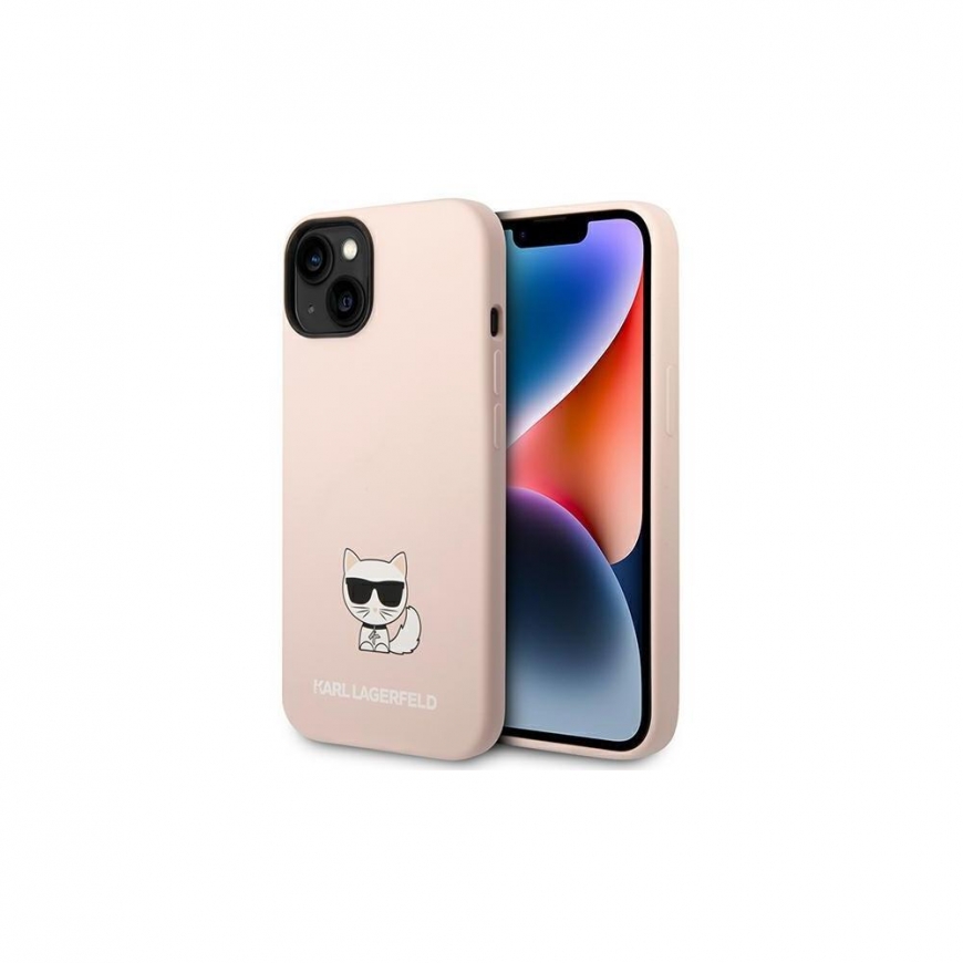 Karl Lagerfeld Karlas Lagerfeldas KLHCP14MSLCTPI iPhone 14 Plus 6,7 colių kietas dėklas šviesiai rožinis / šviesiai rožinis sili – 3