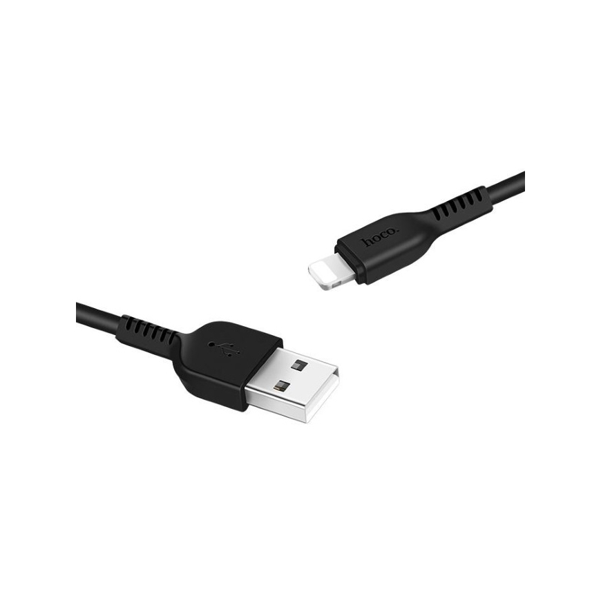 Hoco X20 Ultra Durable-Soft Lightning to USB Data & Fast 2.4A Charger Cable 1m (MD818) Black – 3