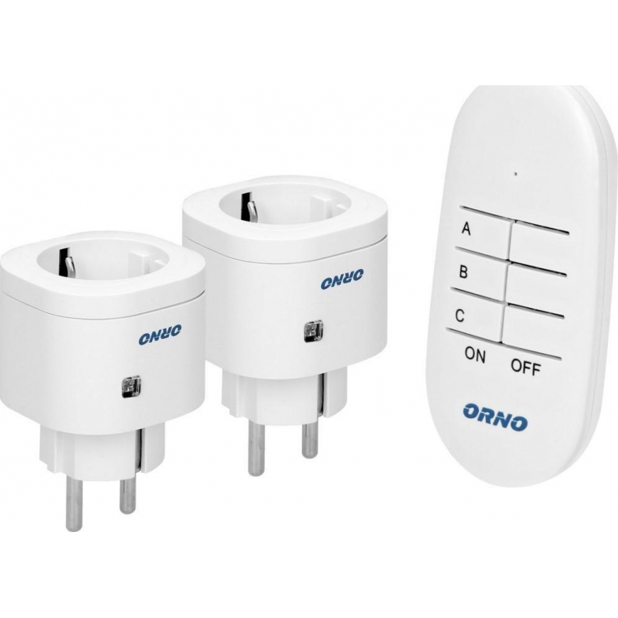 Orno Wireless mini socket set controlled by 2+1 remote control, Schuko – 3