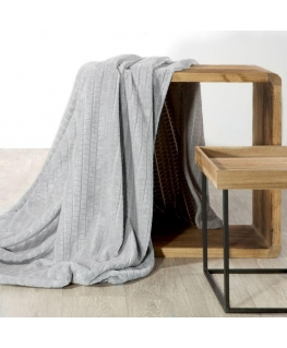 Eurofirany DESIGN 91 CINDY2 Soft and gentle plaid with a printed cube pattern, 170X210 cm, color: ash