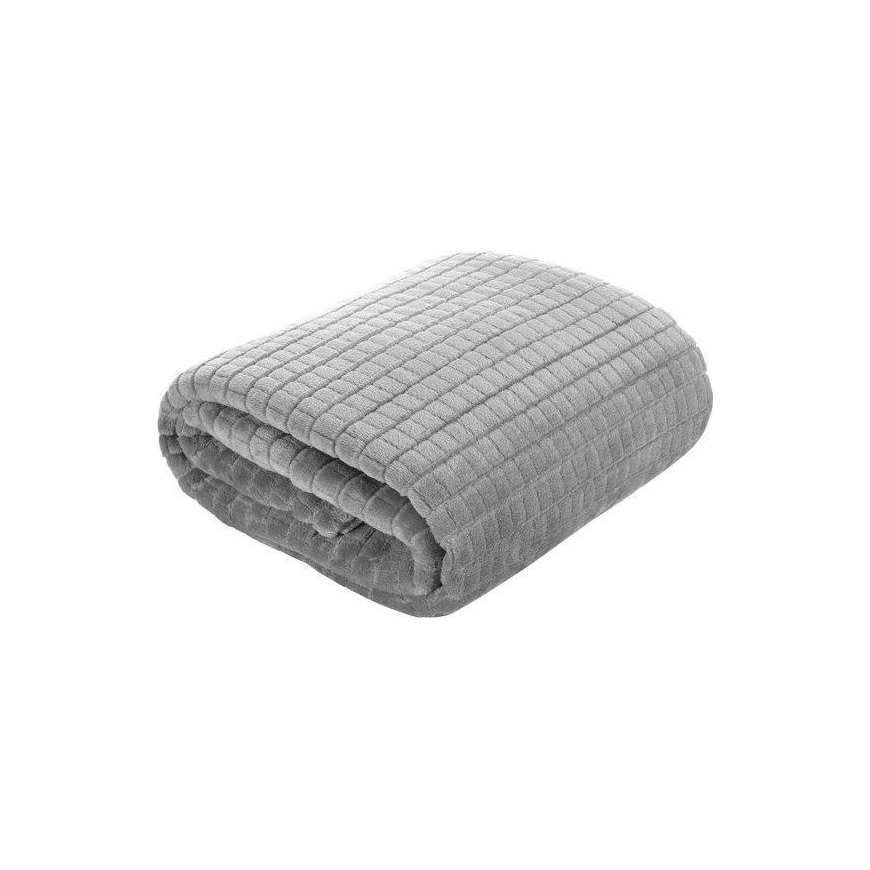 Eurofirany DESIGN 91 CINDY2 Soft and gentle plaid with a printed cube pattern, 170X210 cm, color: ash – 2