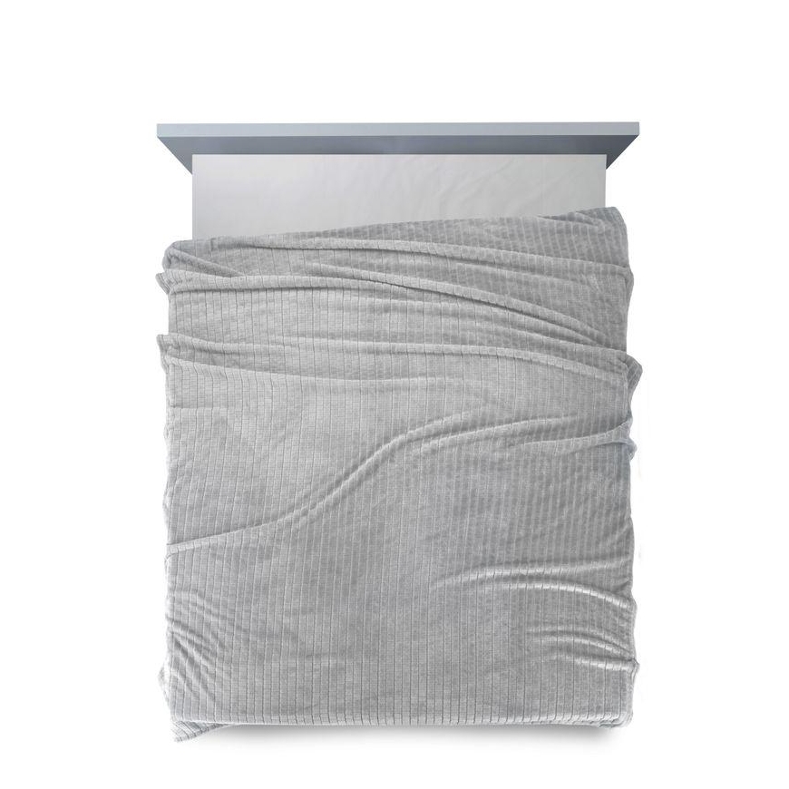 Eurofirany DESIGN 91 CINDY2 Minkštas ir švelnus pledas su įspaustu kubelių raštu, 170X210 cm, spalva: pelenų – 5