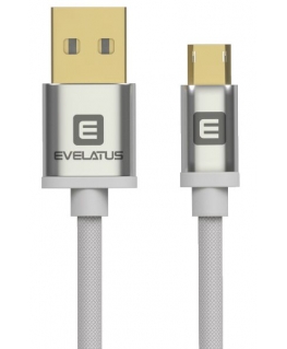 Evelatus Universal Data cable Micro USB EDC02 dual side gold plated connectors White