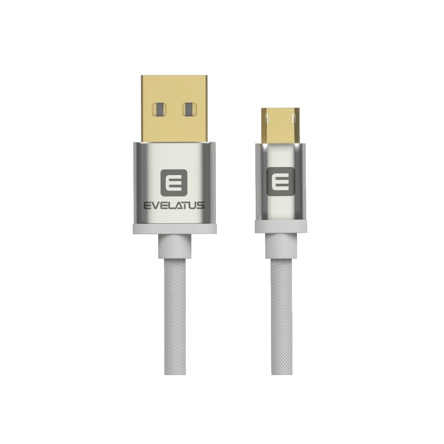 Evelatus Universal Data cable Micro USB EDC02 dual side gold plated connectors White