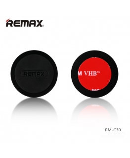 Remax RM-C30 Car Sicky Tape Metal Body Magnetic holder with flat round shape for any spartphone Black
