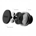 Remax RM-C30 Car Sicky Tape Metal Body Magnetic holder with flat round shape for any spartphone Black