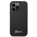 Karl Lagerfeld Apple iPhone 14 Pro Liquid Silicone Metal Logo Case Black