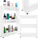 Mobile kitchen shelf on wheels, white Mobile kitchen shelf on wheels, white