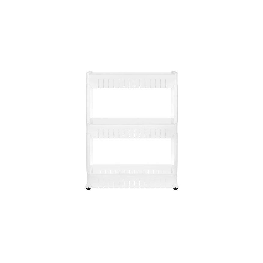 Mobile kitchen shelf on wheels, white – 3
