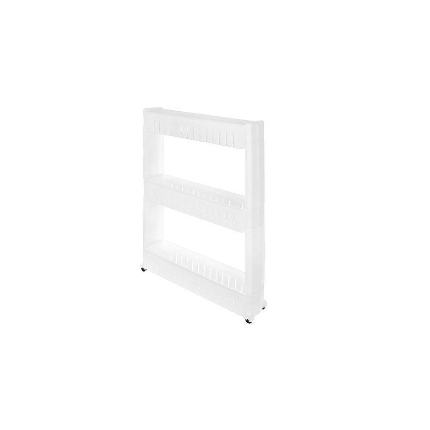 Mobile kitchen shelf on wheels, white – 5