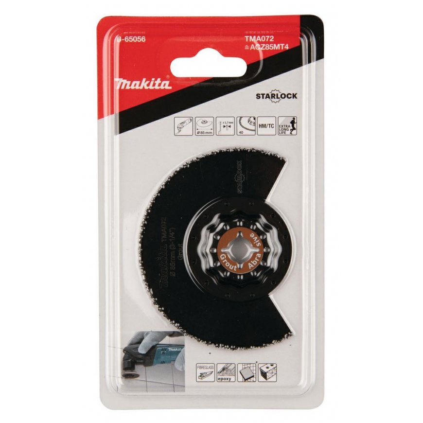 Makita B-65056 Multitool segment blade HM 85mm TMA072 HM GRIT 40, STARLOCK, for bricks, galist, glass fabric – 3