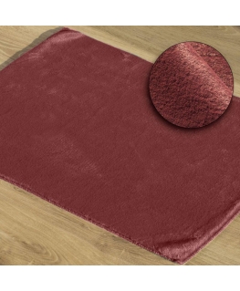 Eurofirany EMILIO decorative rug with fur structure, 60X90 cm, color: burgundy