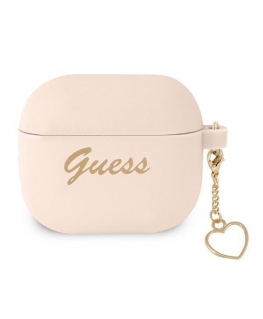 Guess GUA3LSCHSP AirPods 3 Cover Pink/Pink Silicone Charm Heart Collection
